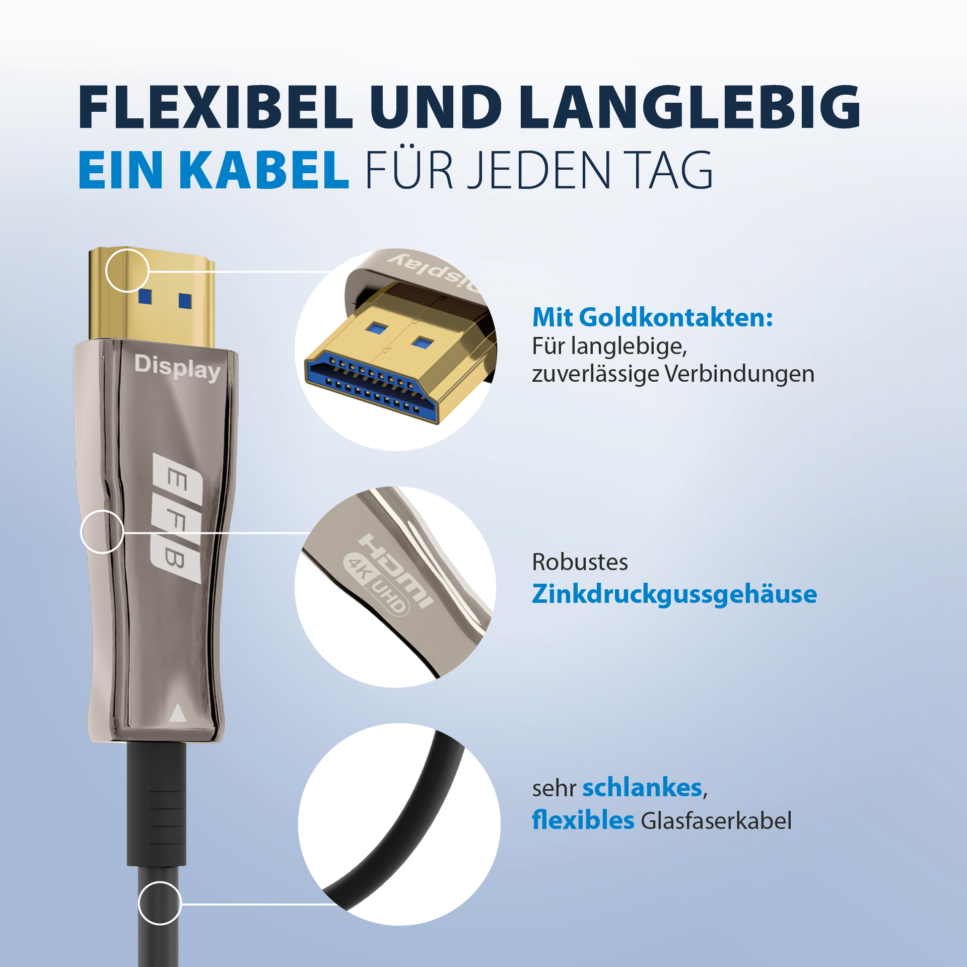 HDMI Glasfaserkabel AOC aktiv 4K60Hz 18 Gbit/s 10m schwarz komp. mit HDMI 2.0