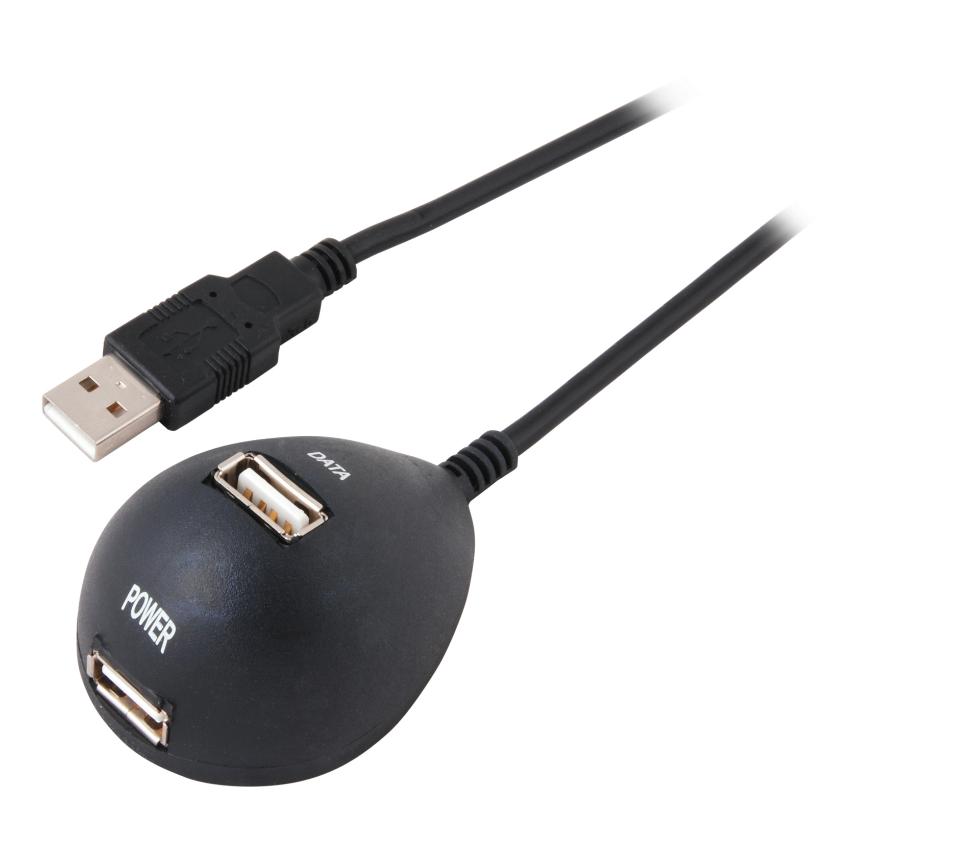 USB desktop extension cable,1.5m, bw, A plug/A socket