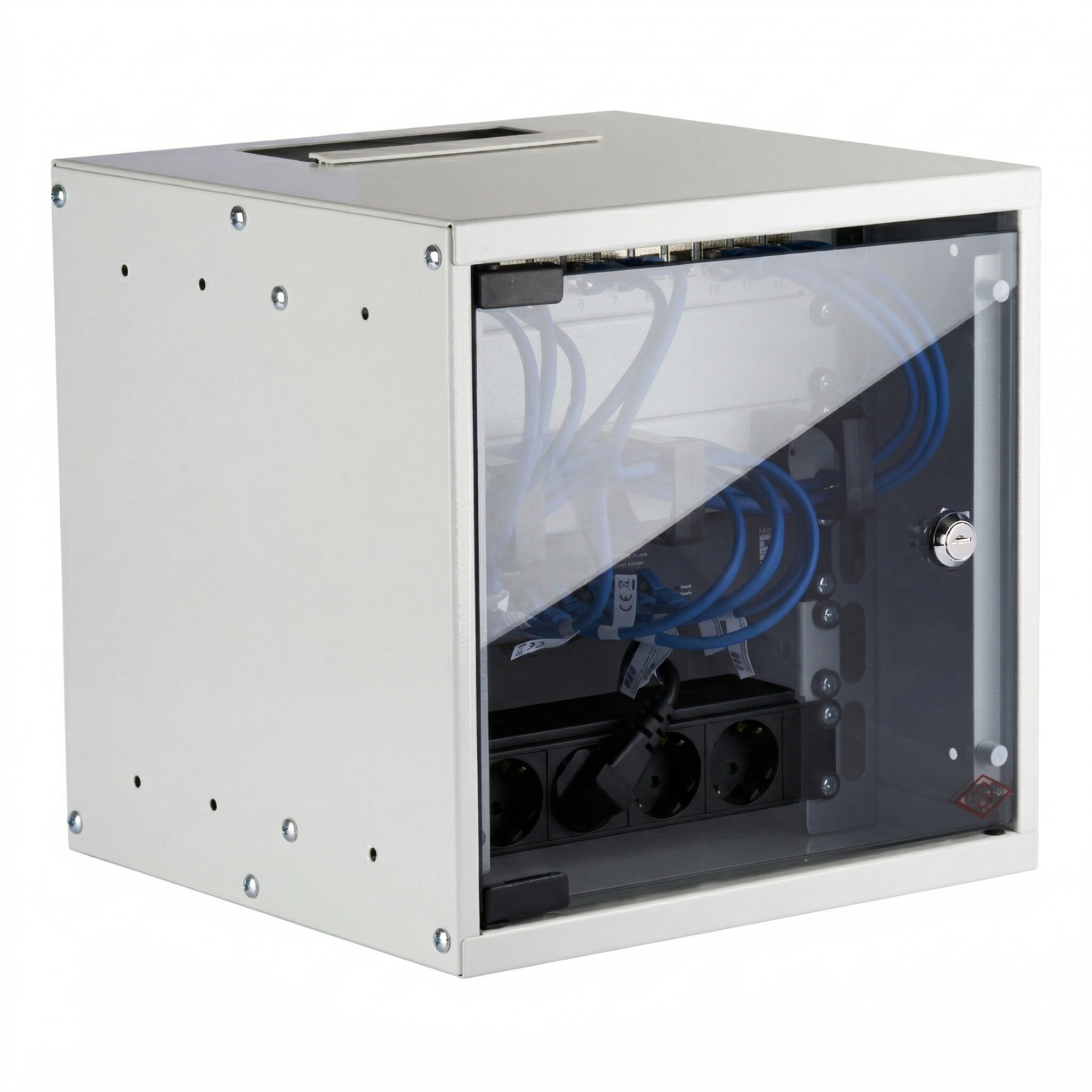 Set 10“ 6U wall housing grey RAL7035 including accessories for self-assembly
