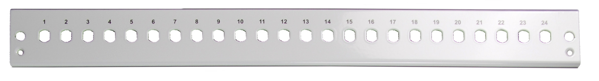 Front panel 24 x ST/FC (D-hole), grey