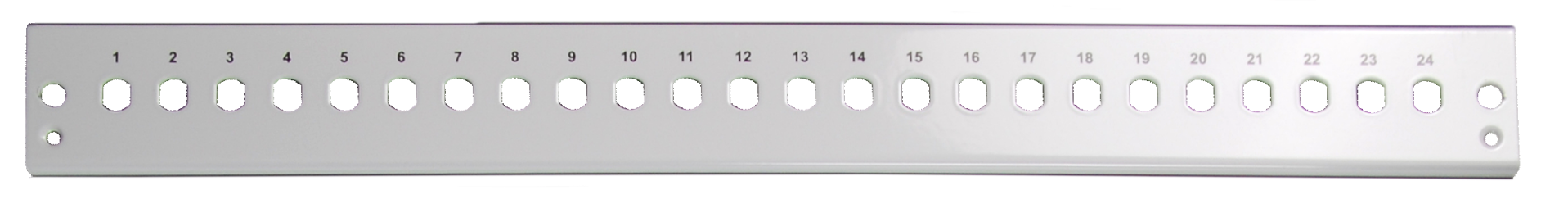 Frontblende 24 x ST/FC (D-hole), grau