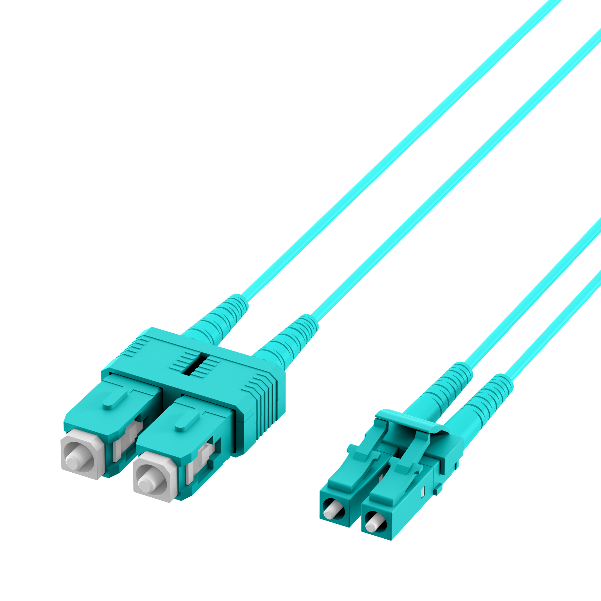 Duplex Patchkabel LC-SC OM3 0,5m LSZH 1,2mm aqua