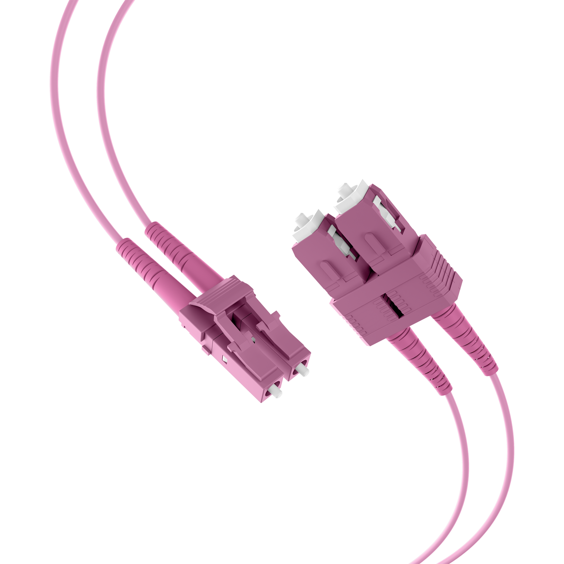 Duplex Patchkabel LC-SC OM4 0,5m LSZH 1,2mm erikaviolett