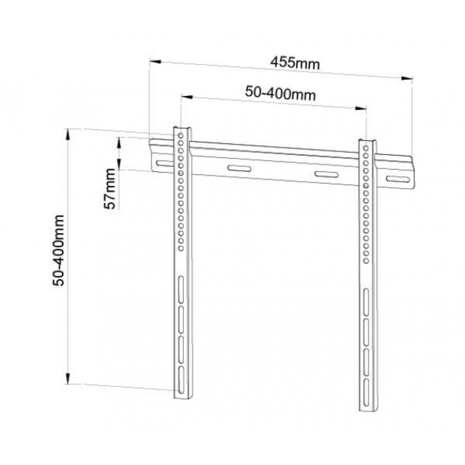 Wandhalterung für 1 LCD TV LED 23"-55", Ultra Slim, Wanddistanz: 22mm, schwarz