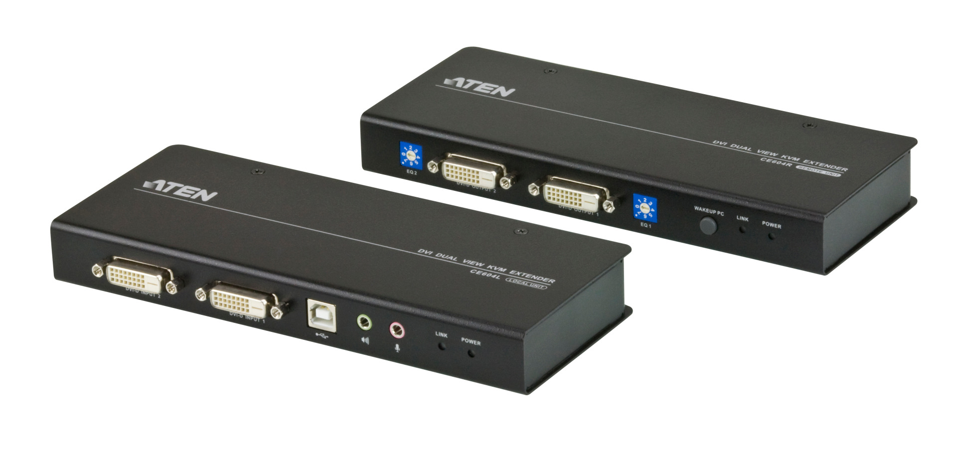 USB DVI Dual View KVM Extender Audio + RS-232 (60m)