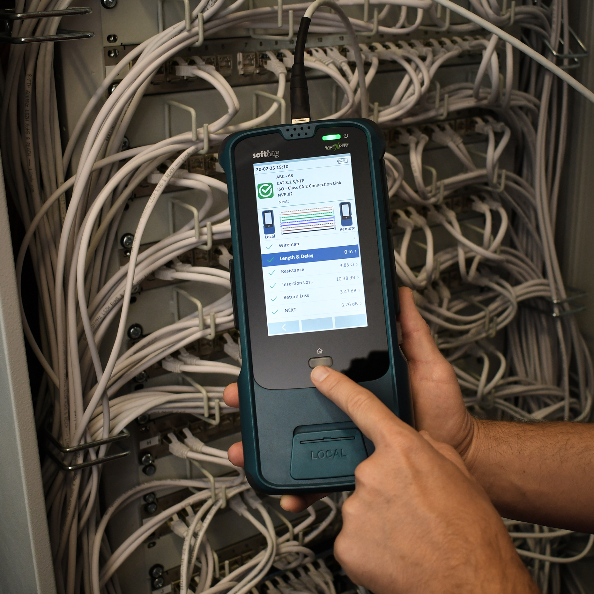 WireXpert MP C8 LAN Copper Cable Certifier, Class D to FA ,I, II, 3000 MHz