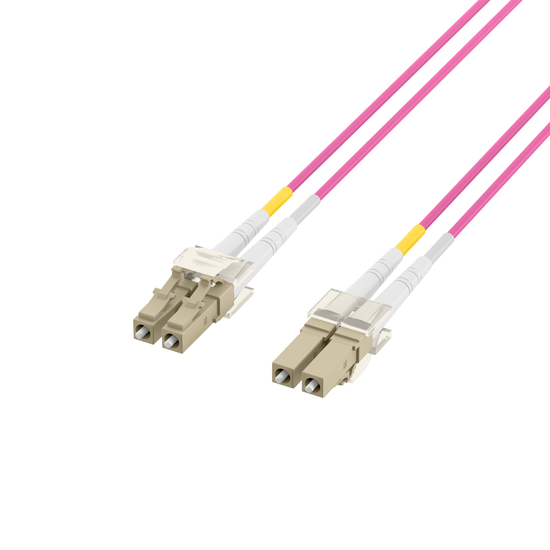 Duplex Patchkabel Flat-Twin LC-LC OM4 15m LSZH 3x5mm erikaviolett