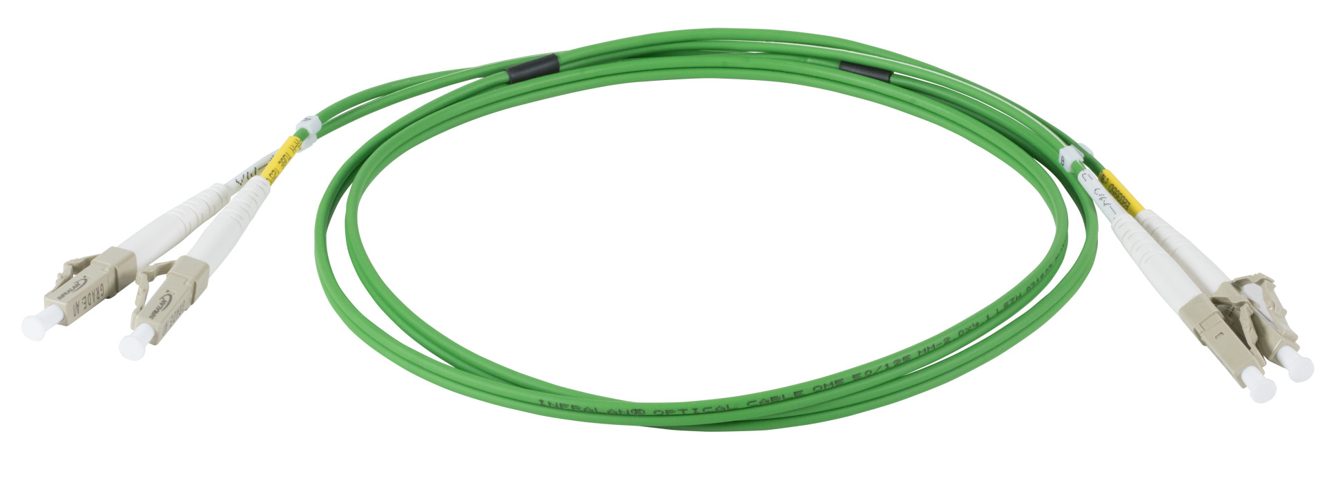 INFRALAN® Duplex Jumper LC-LC 50/125µ, OM5, LSZH, lime green, 2.0mm, 1m