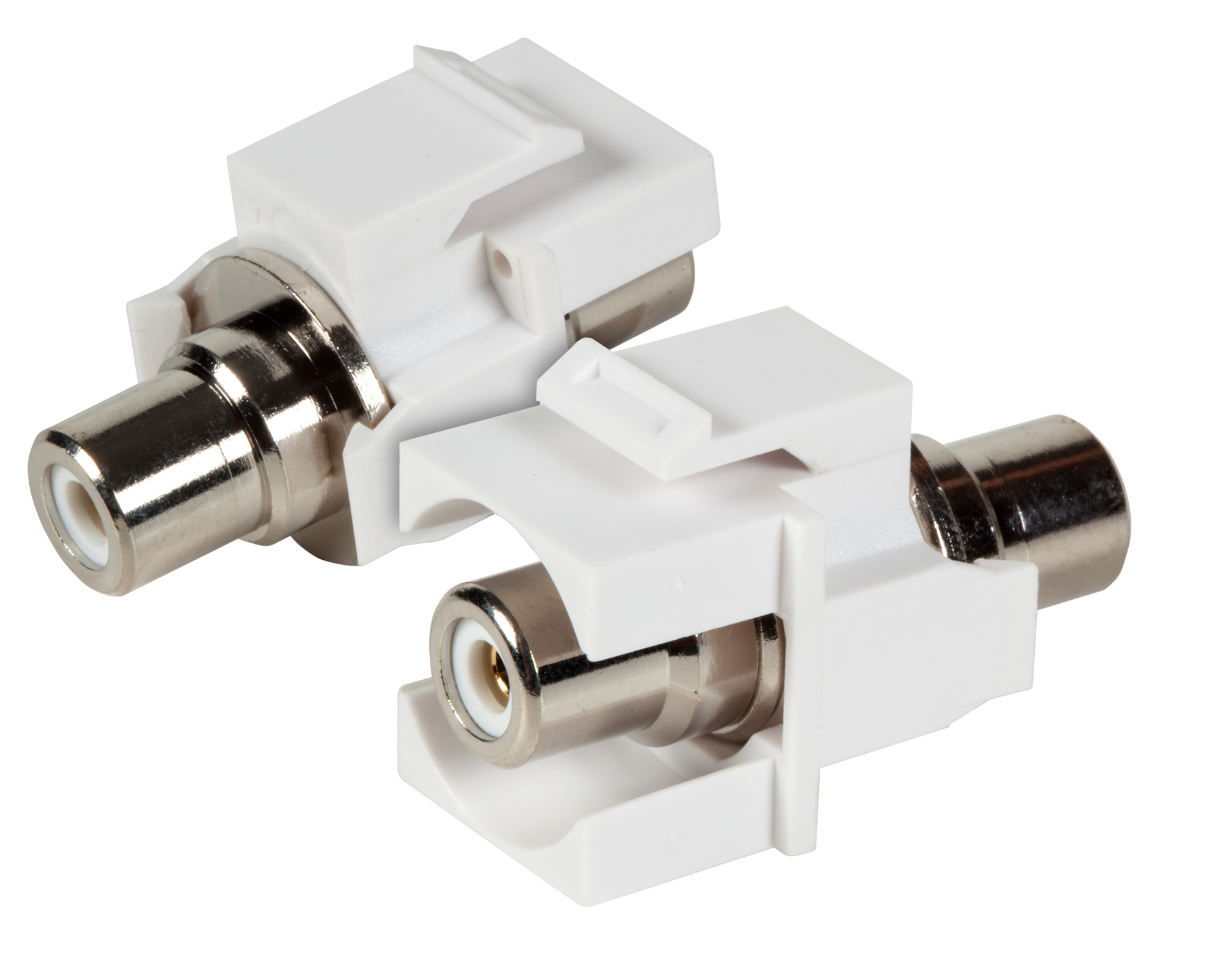 Keystone Einbauadapter Cinch weiß, roter Ring