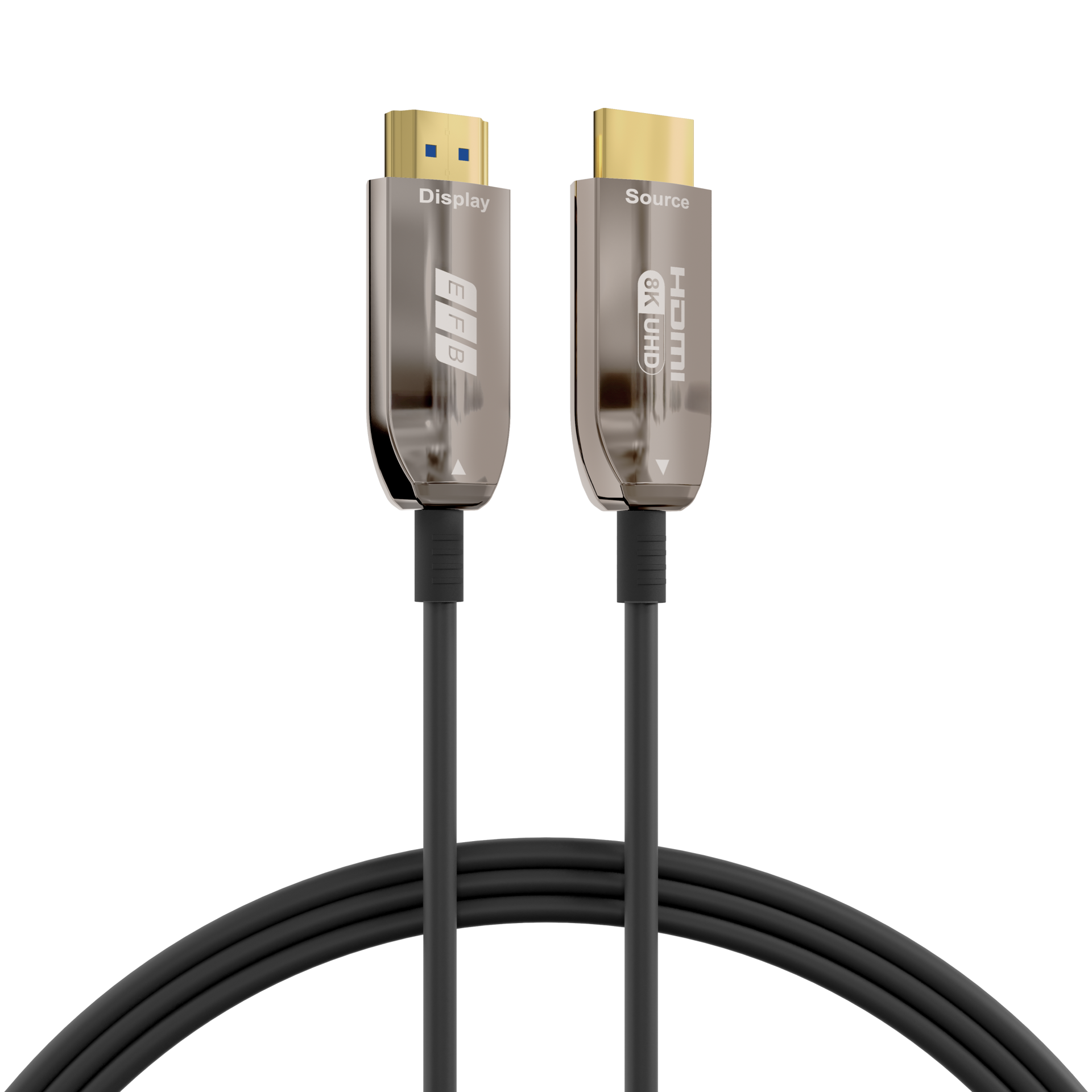 Active AOC Fiber Optic Cable 8K60Hz 48 Gbps 15m black compat. w. HDMI 2.1/2.0