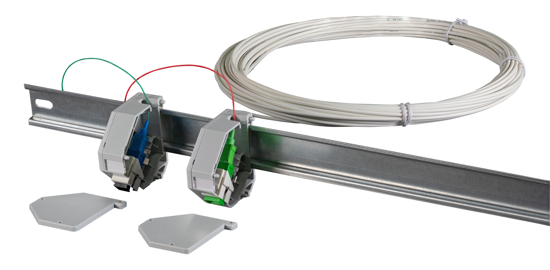 Drop Kabel SC-SC/APC einseitig konfektioniert,SM G657A2, 2 Fasrig, weiß,Dca, 50m