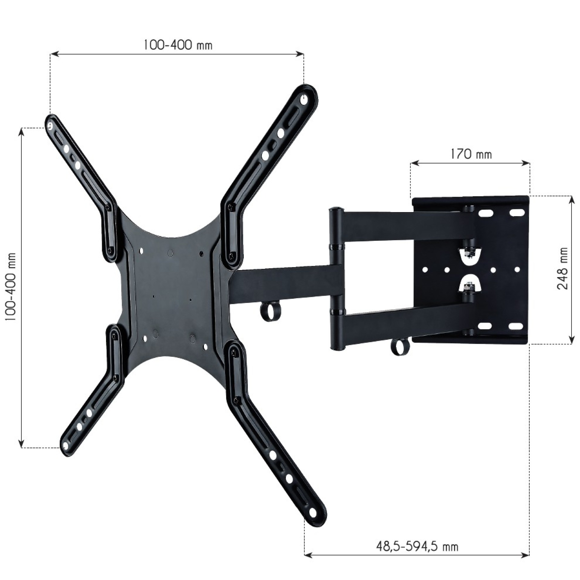 Wandhalterung für LCD TV LED 23"-55" Ultra Slim, schwarz