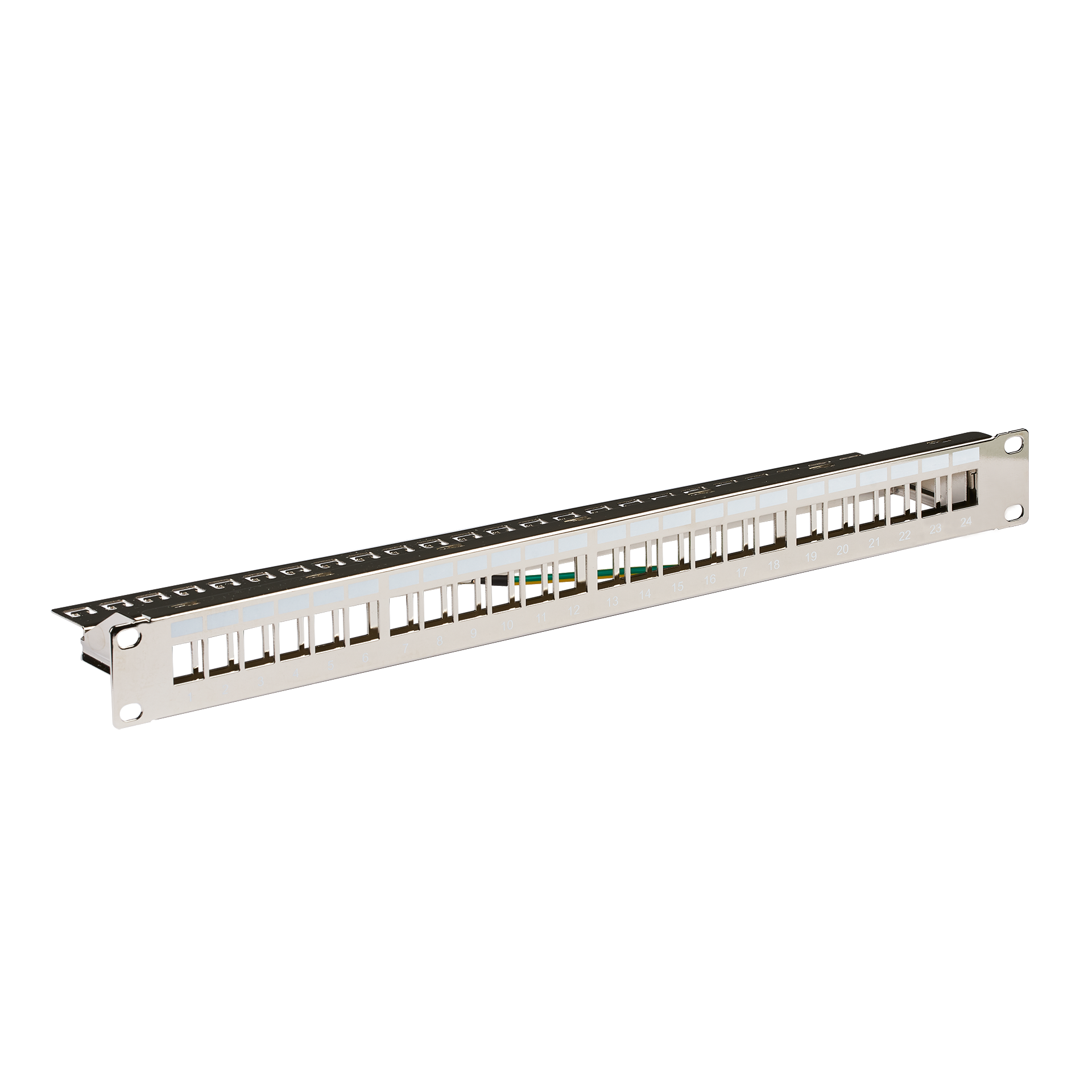 Verteilerfeld 19" 1HE, 24-Port, metallfarben