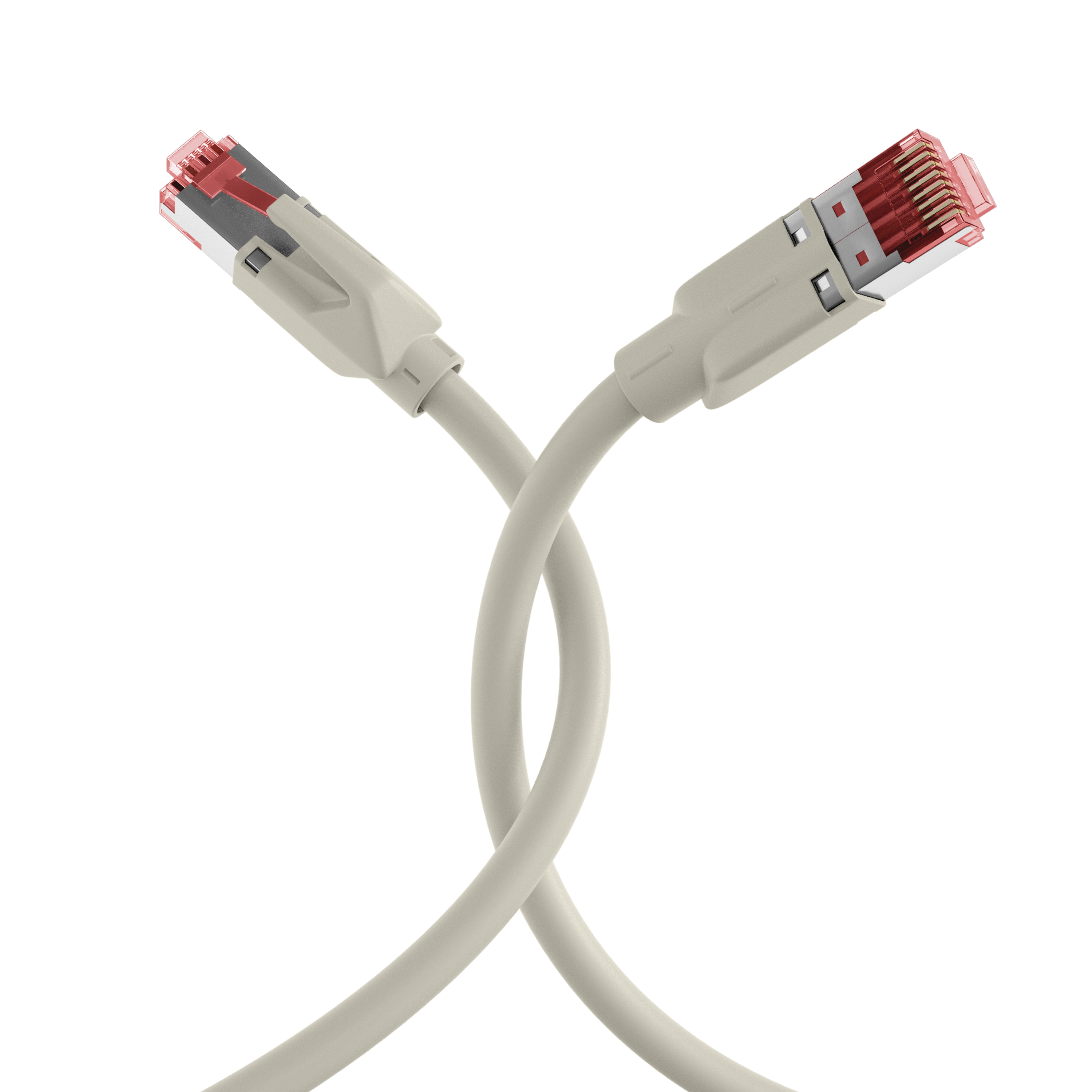 RJ45 Patch Cord Cat.6A S/FTP FR HF Kerpen F6-90 TM21 grey 1m