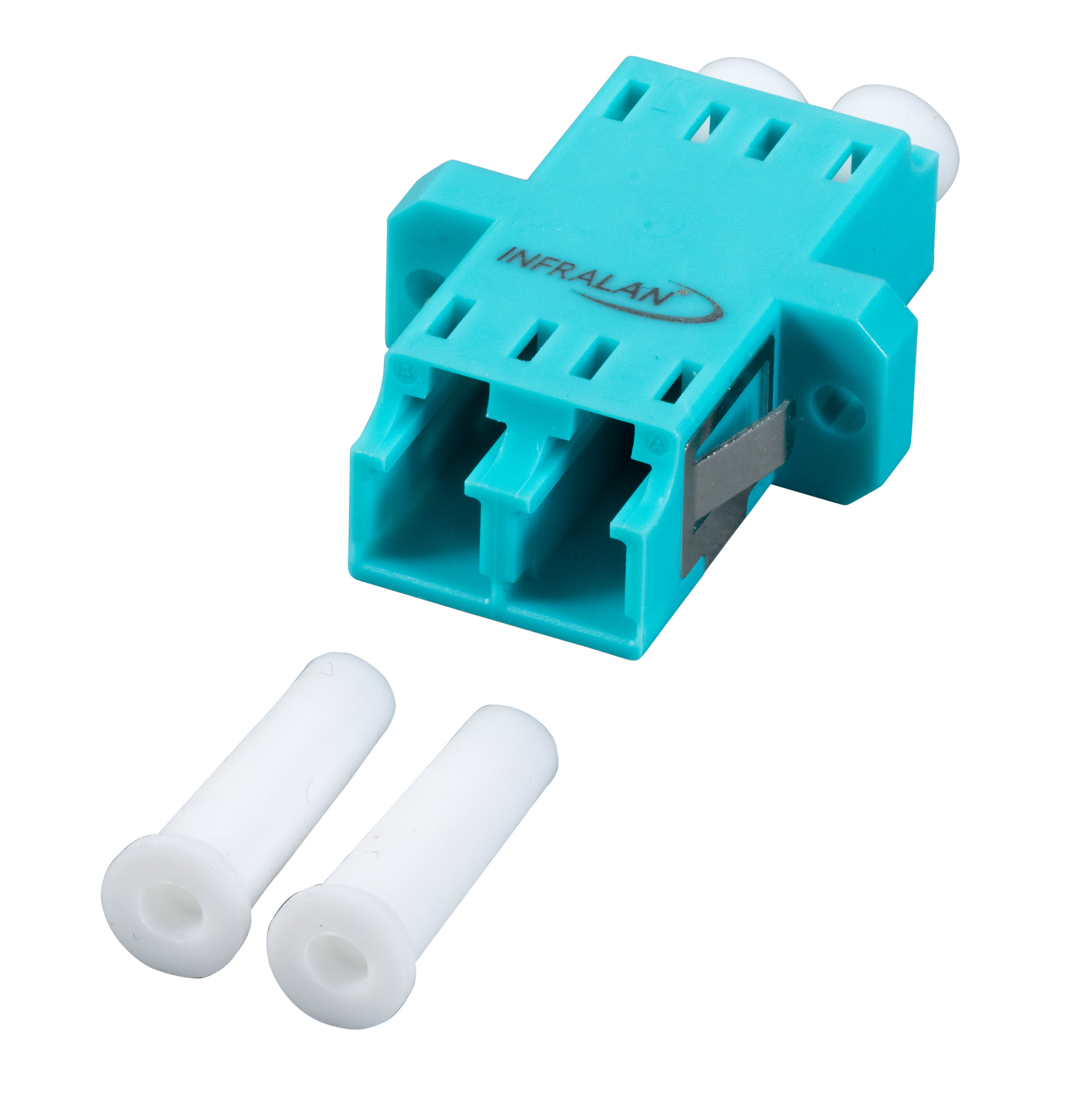 INFRALAN® Kupplung LC-Duplex OM3 Kunststoff aqua Gehäuse einteilig: SC-Simplex