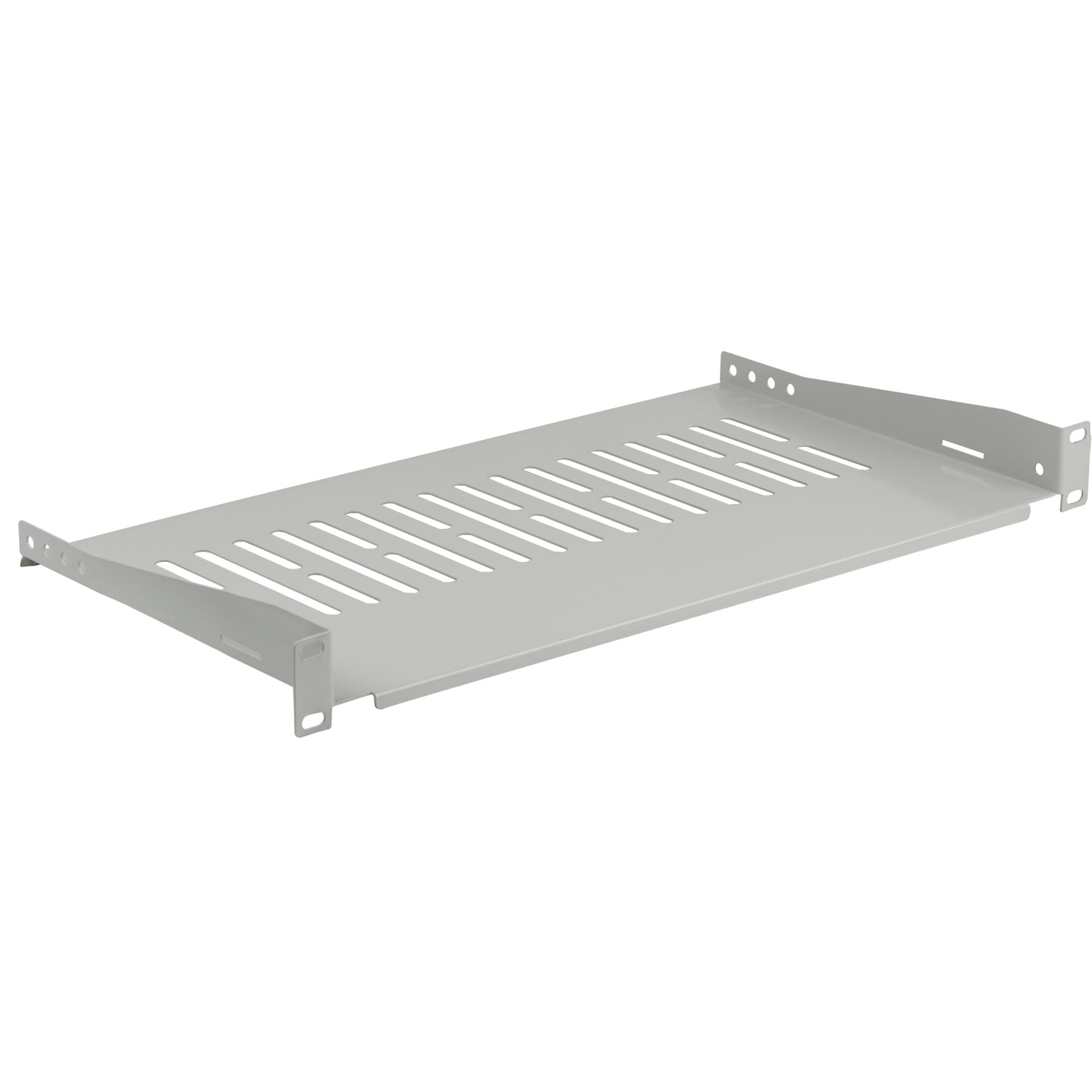 19" 1HE Fachboden, Tiefe 250 mm, Traglast 10 kg, RAL7035