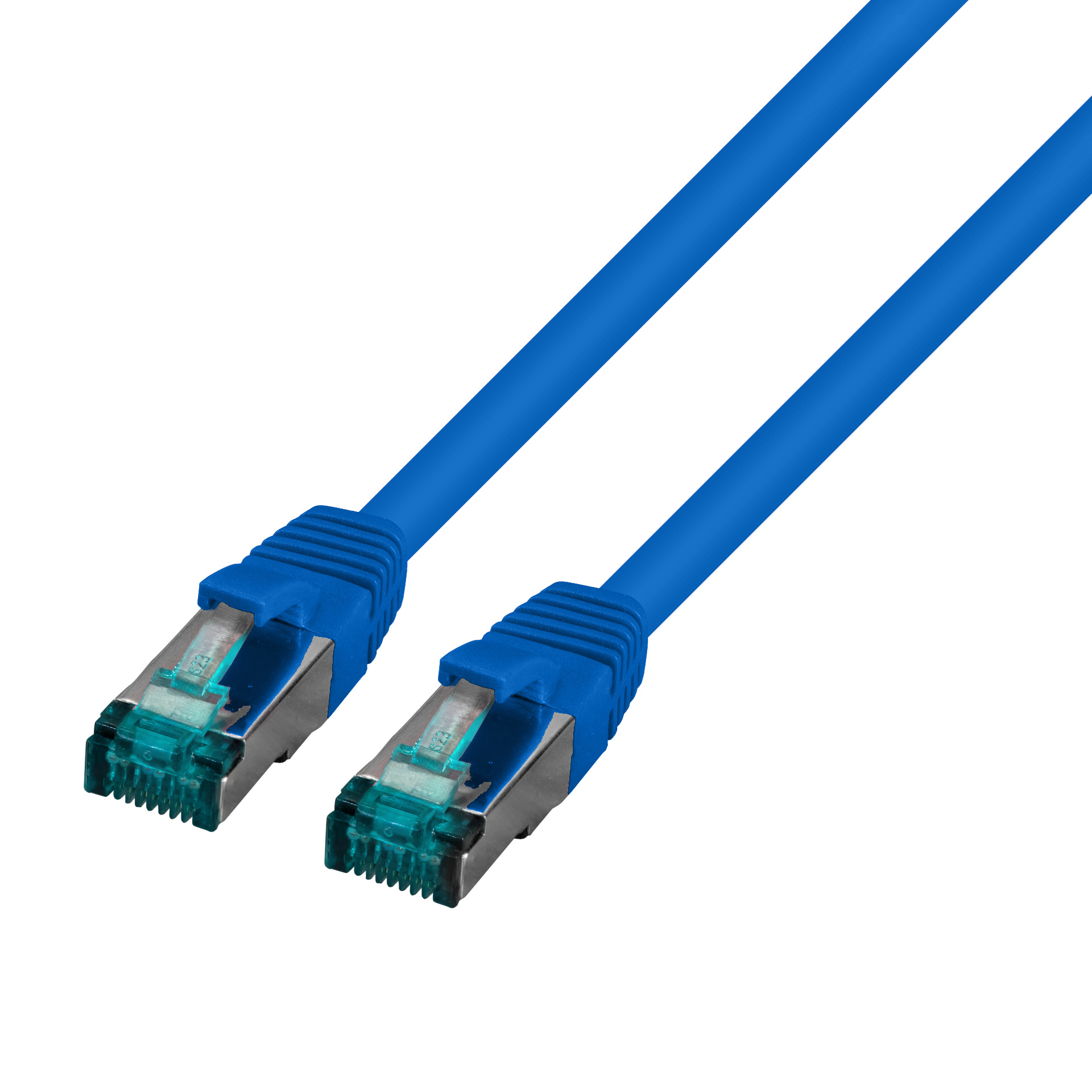 RJ45 Patchkabel S/FTP, Cat.6A, LSZH, 0,15m, blau