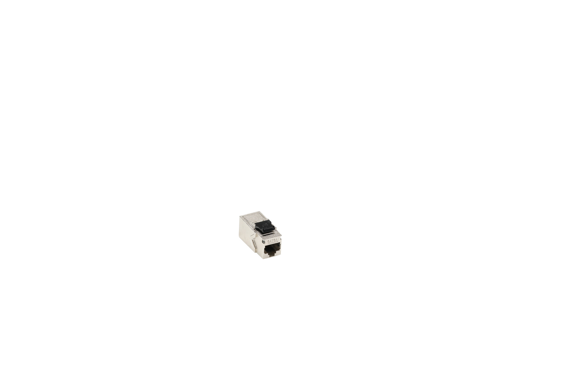 Keystone Einbauadapter RJ45 STP, Cat.6A, 90° Anschluß, Zinkdruckgußgehäuse