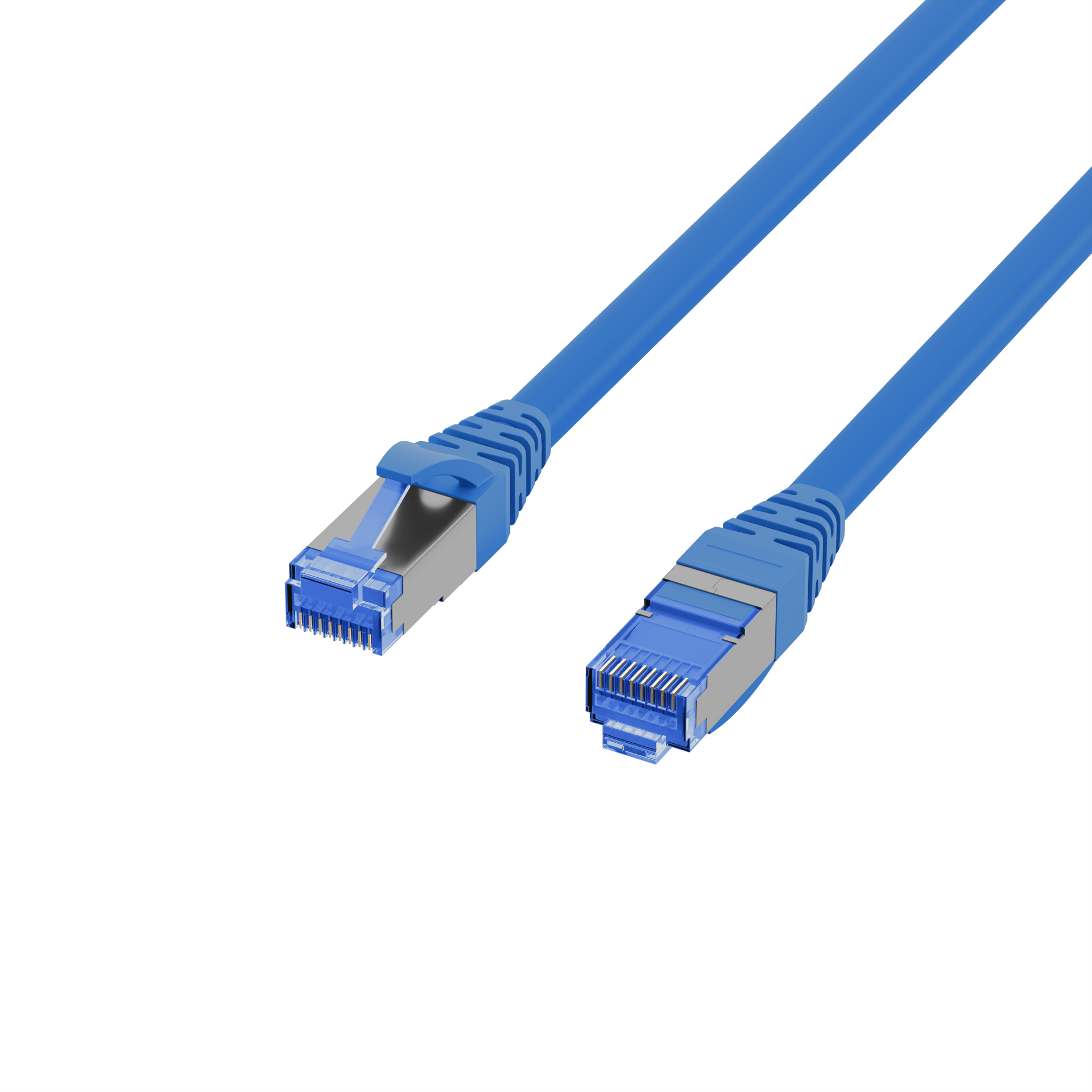 INFRALAN® RJ45 Patchkabel S/FTP, Cat.6A,,TPE superflex, 1,5m, blau