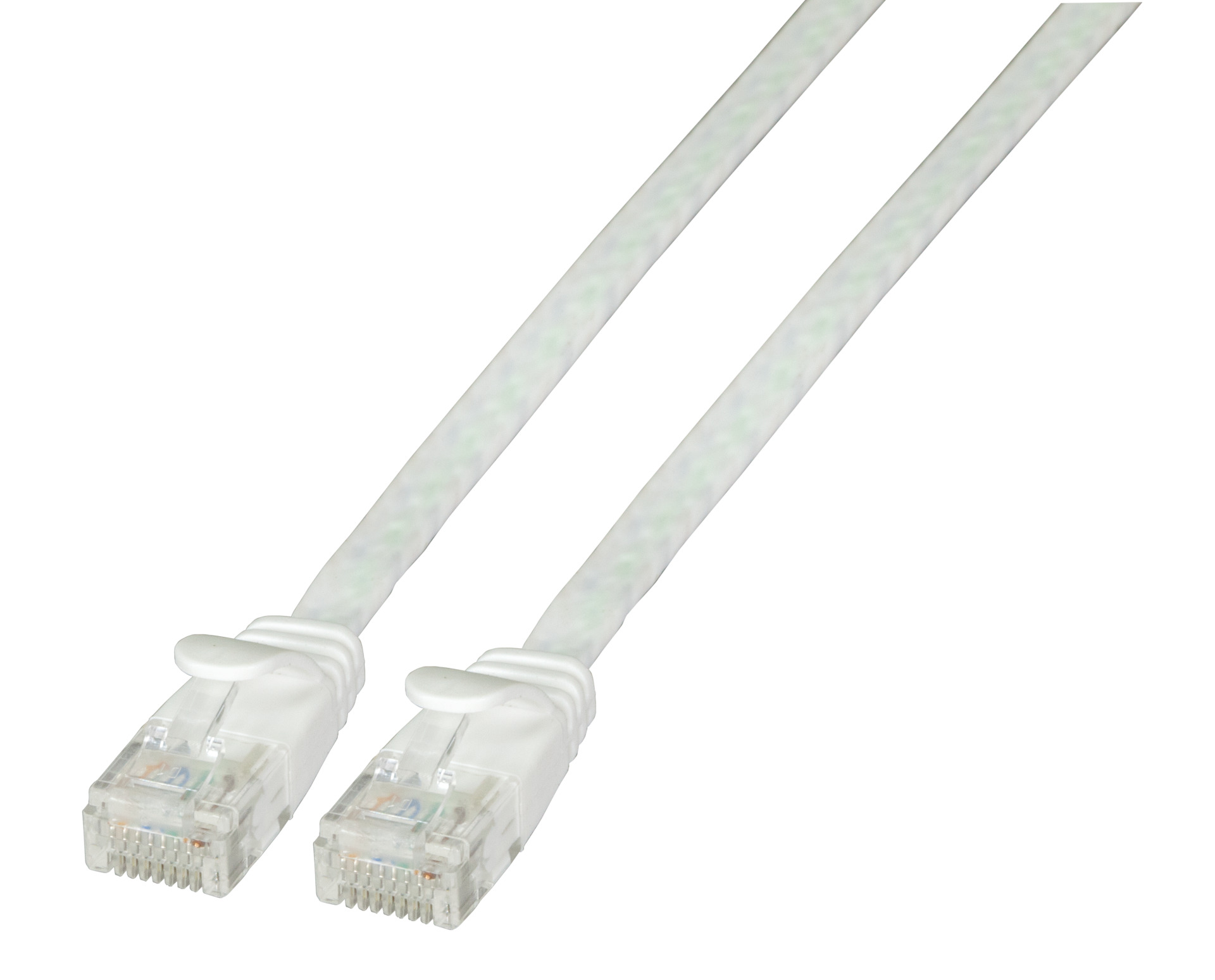 RJ45 Flat Patch cable U/UTP, Cat.6A, PVC, 1m, white