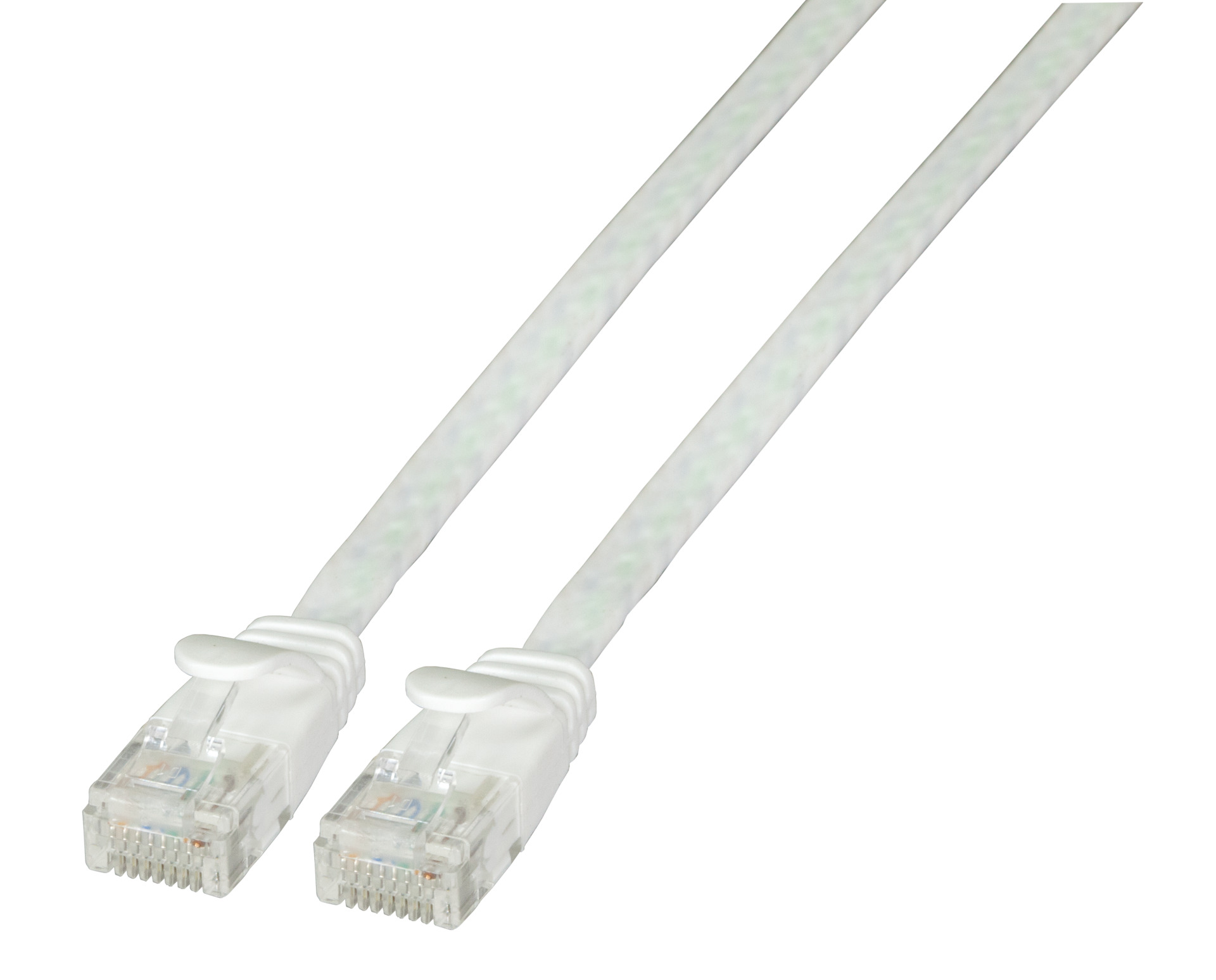 RJ45 Flachpatchkabel U/UTP, Cat.6A, PVC, 1m, weiß 