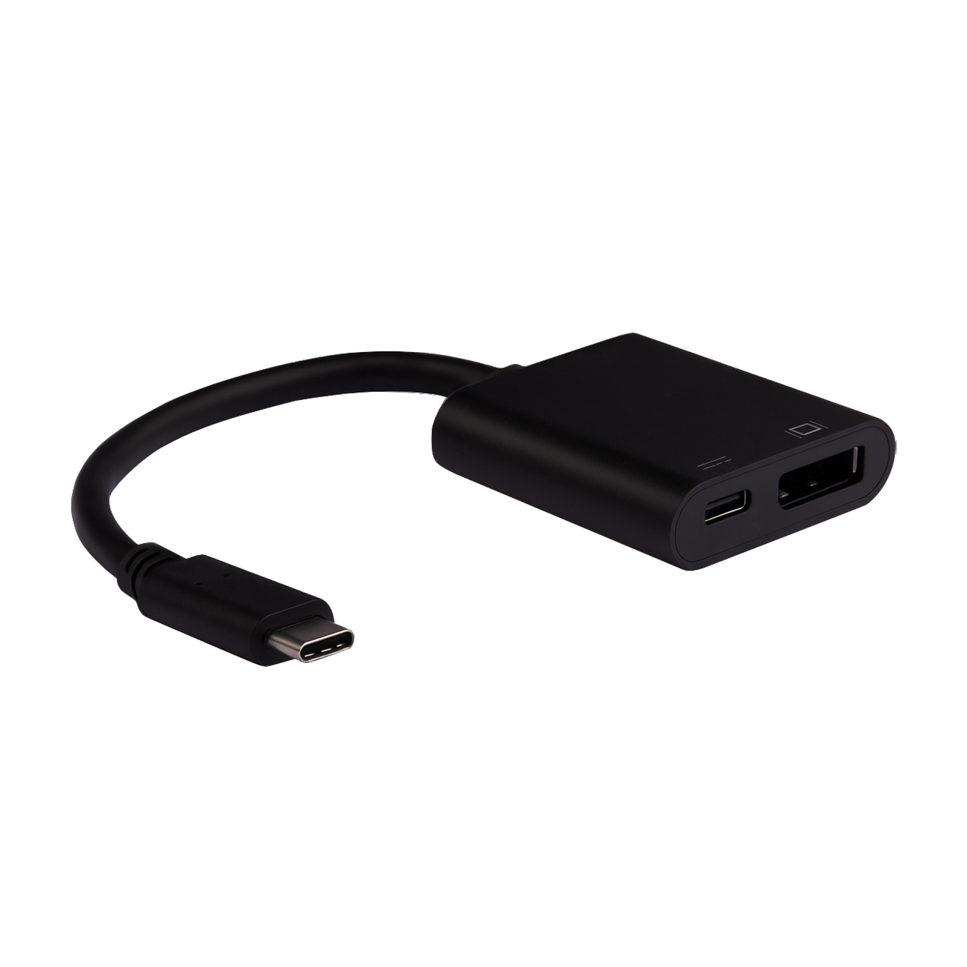 USB Typ-C - DP1.2 Adapter, 4K60Hz mit Typ-C PD Port, schwarz