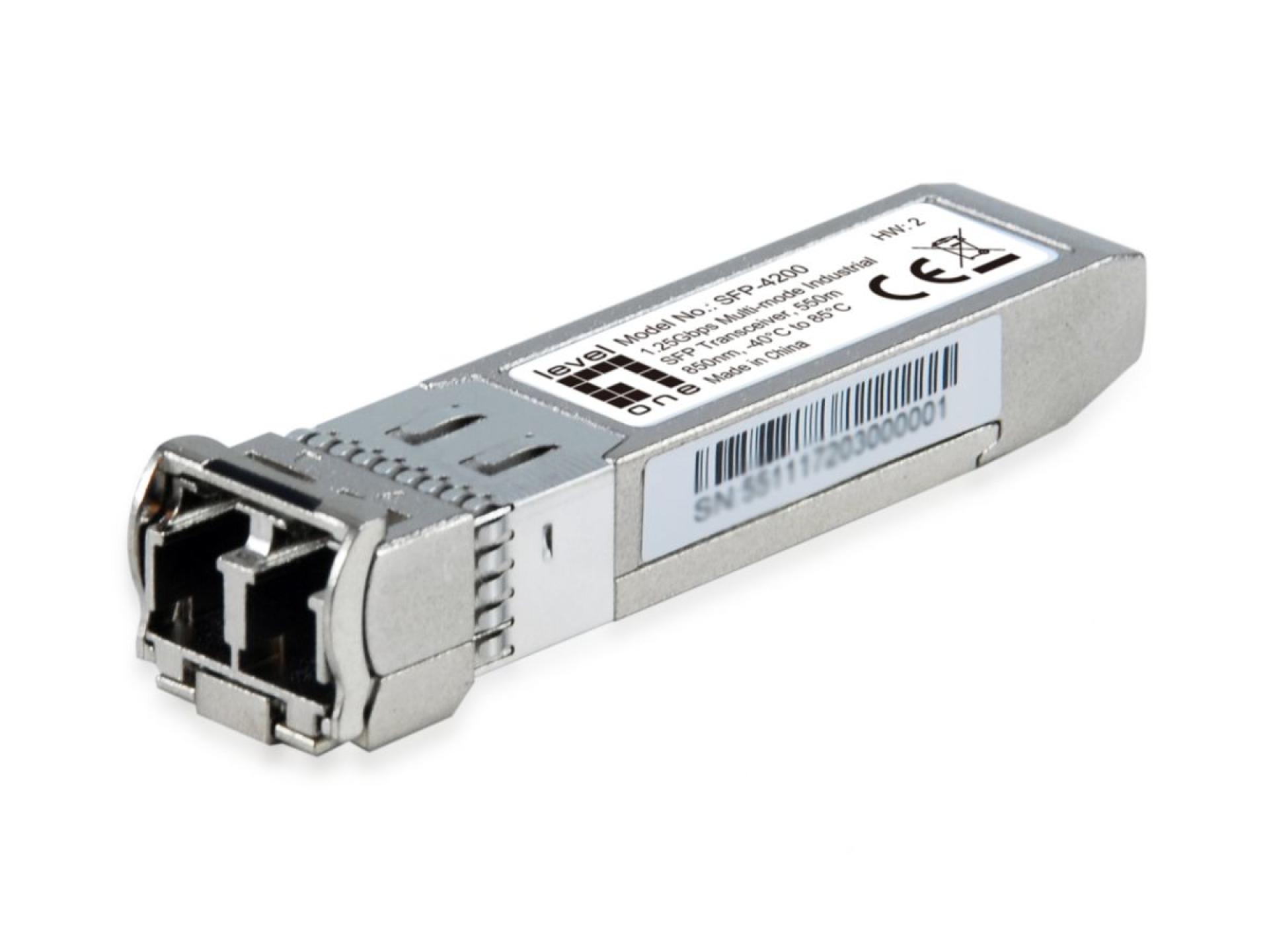 1.25Gbps Multi-mode Industrial SFP Transceiver,550m, 850nm