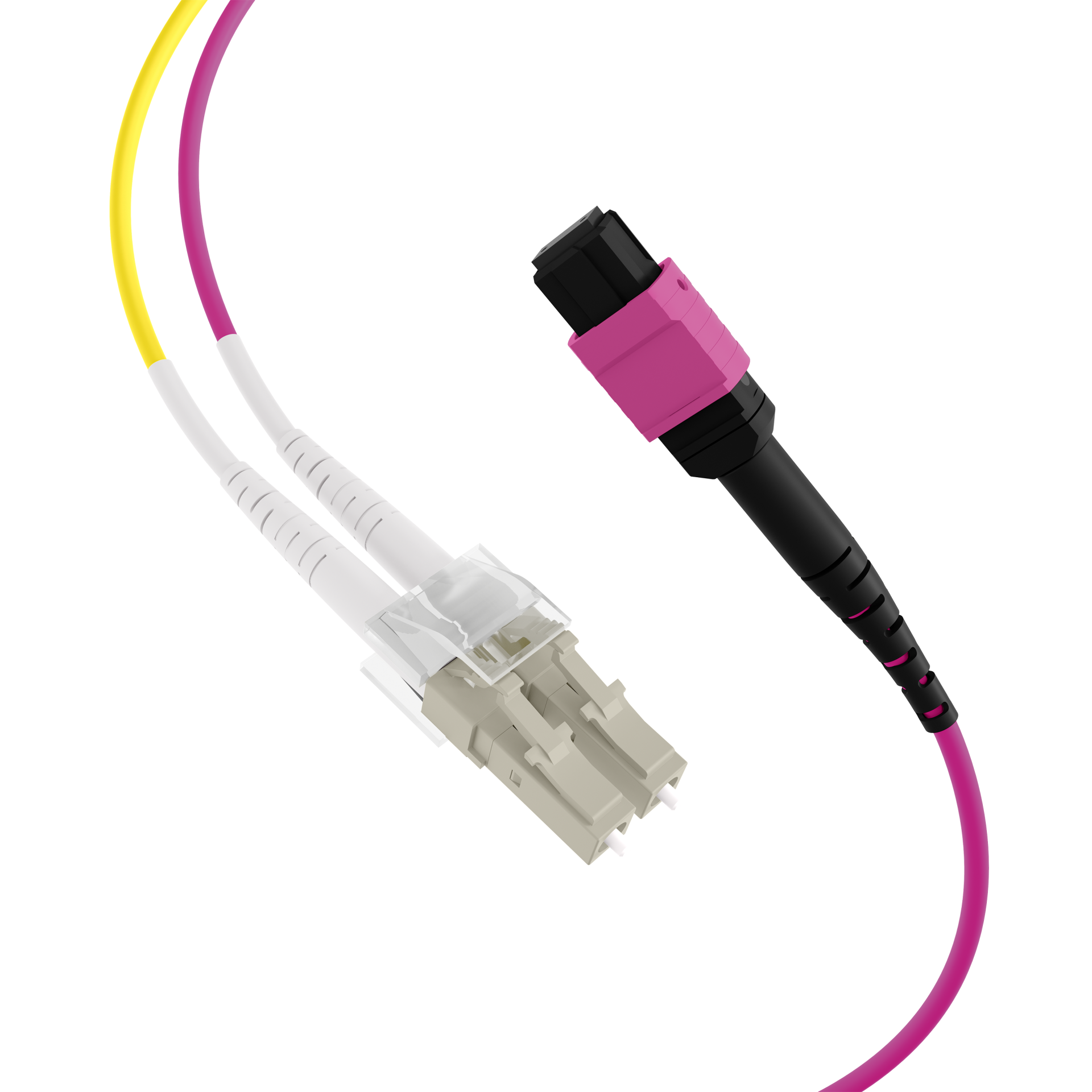 MTP®(F)-LC Trunkkabel OM4 8 Fasern Typ B LSZH erika-violett 3m
