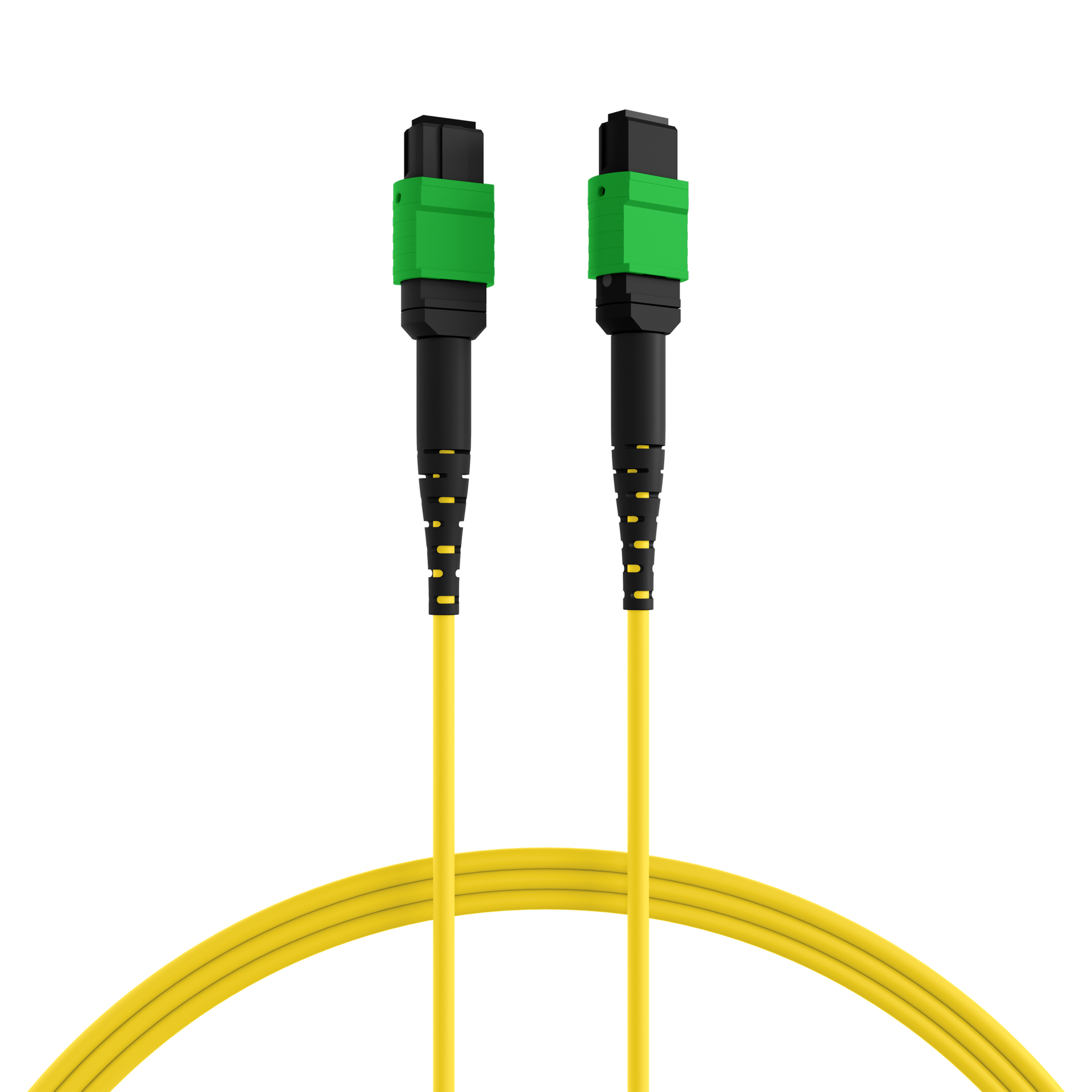MPO-PLUS®/APC(F)-MPO-PLUS®/APC(F) Patchkabel OS2,12 Fasern Typ B LSZH gelb 1m