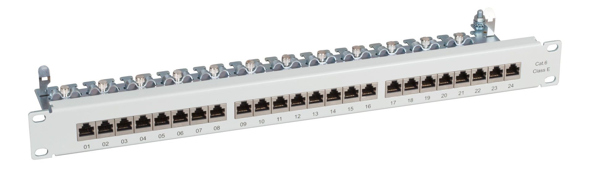 Patchpanel STP 24xRJ45 Cat.6, 19“ 1U, RAL9005 black