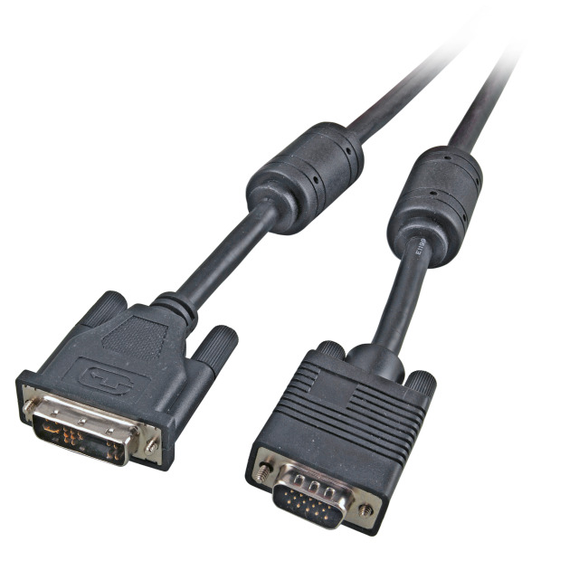 DVI-A 12+5 to VGA HD-DSub 15, M-M, AWG 28, 3,0m, black