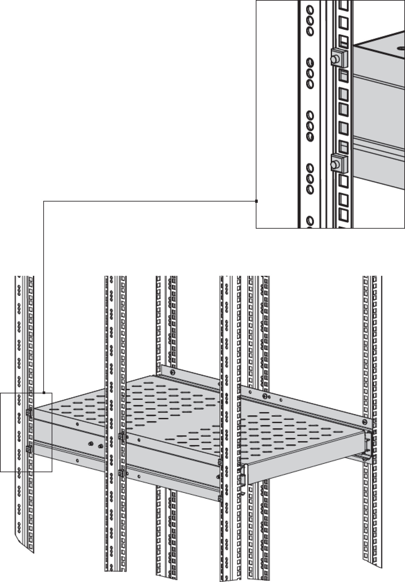 Heavy-Duty Pull-Out Shelf, 6 x Side Mounting, 140 kg, RAL9005
