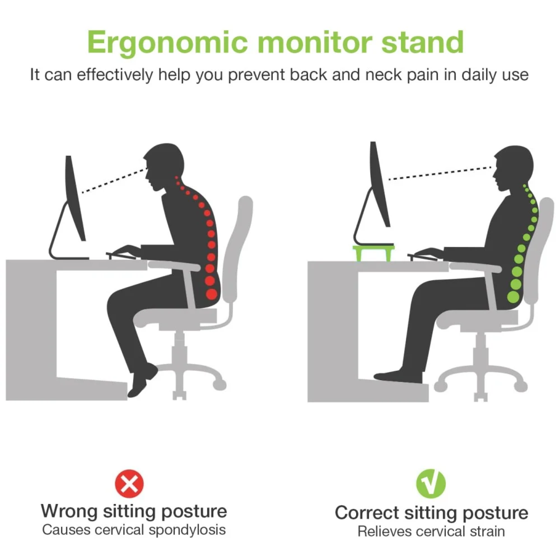 Techly ergonomischer Monitorständer