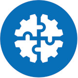 2-in-1-Symbol mit Zahnrad in Blau, repräsentiert kompakte und multifunktionale Lösungen für Netzwerkkomponenten von EFB-Elektronik. 2-in-1-Symbol mit Zahnrad in Blau, repräsentiert kompakte und multifunktionale Lösungen für Netzwerkkomponenten von EFB-Elektronik.