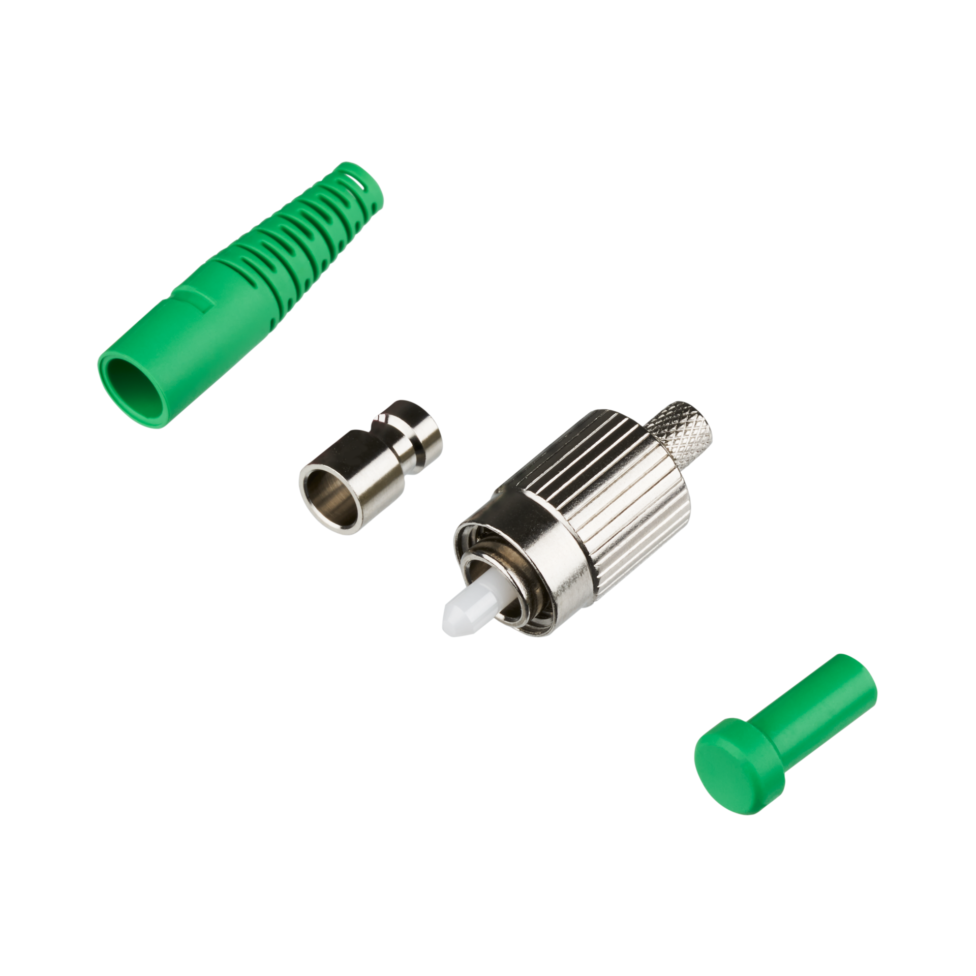 Senko Stecker FC/APC SM 3,0mm Stecker (Metall) Knickschutz (grün)