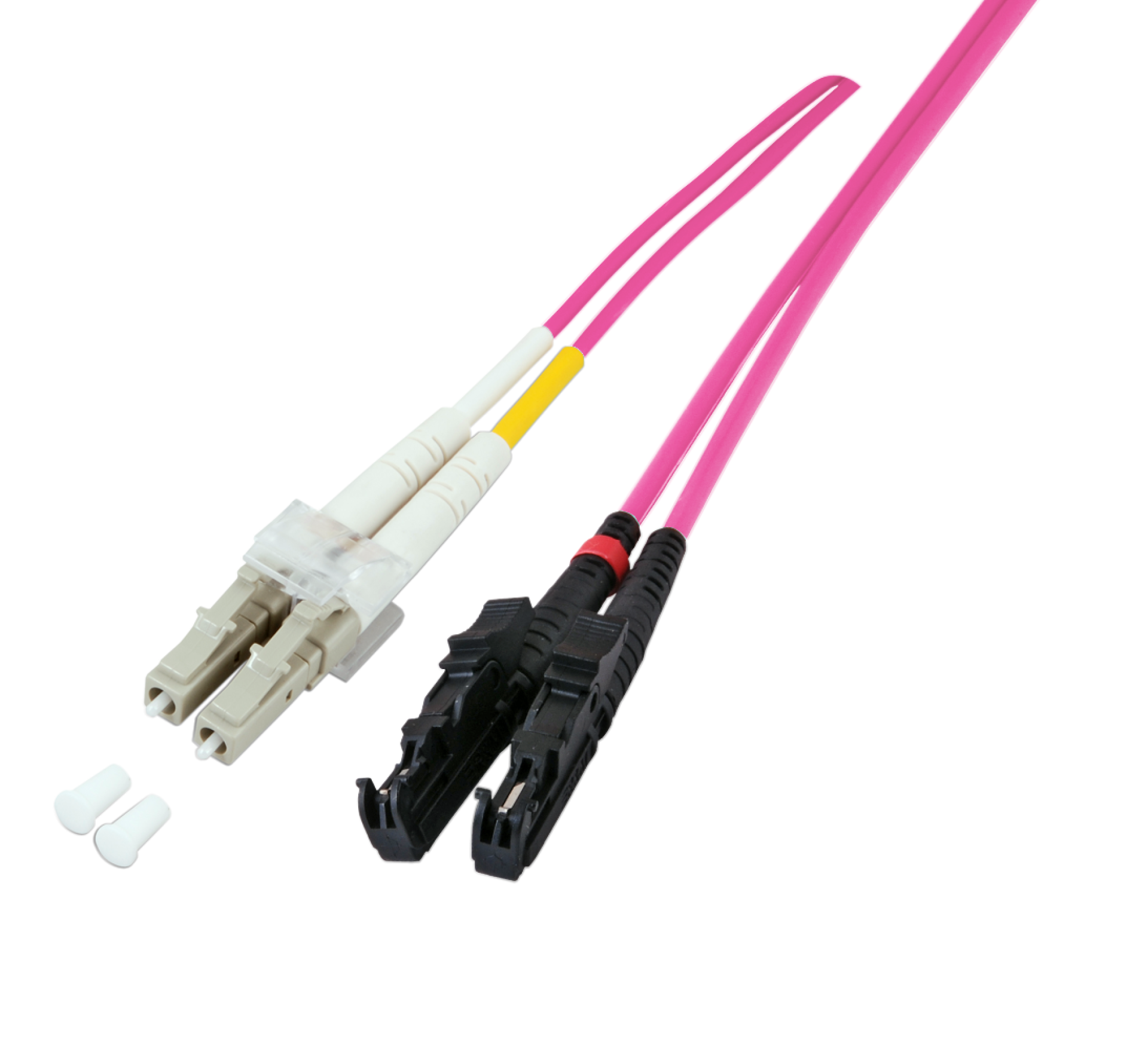 R&M Duplex Patchkabel E2000™-LC OM4 1m LSZH 2mm erikaviolett Grade Bm