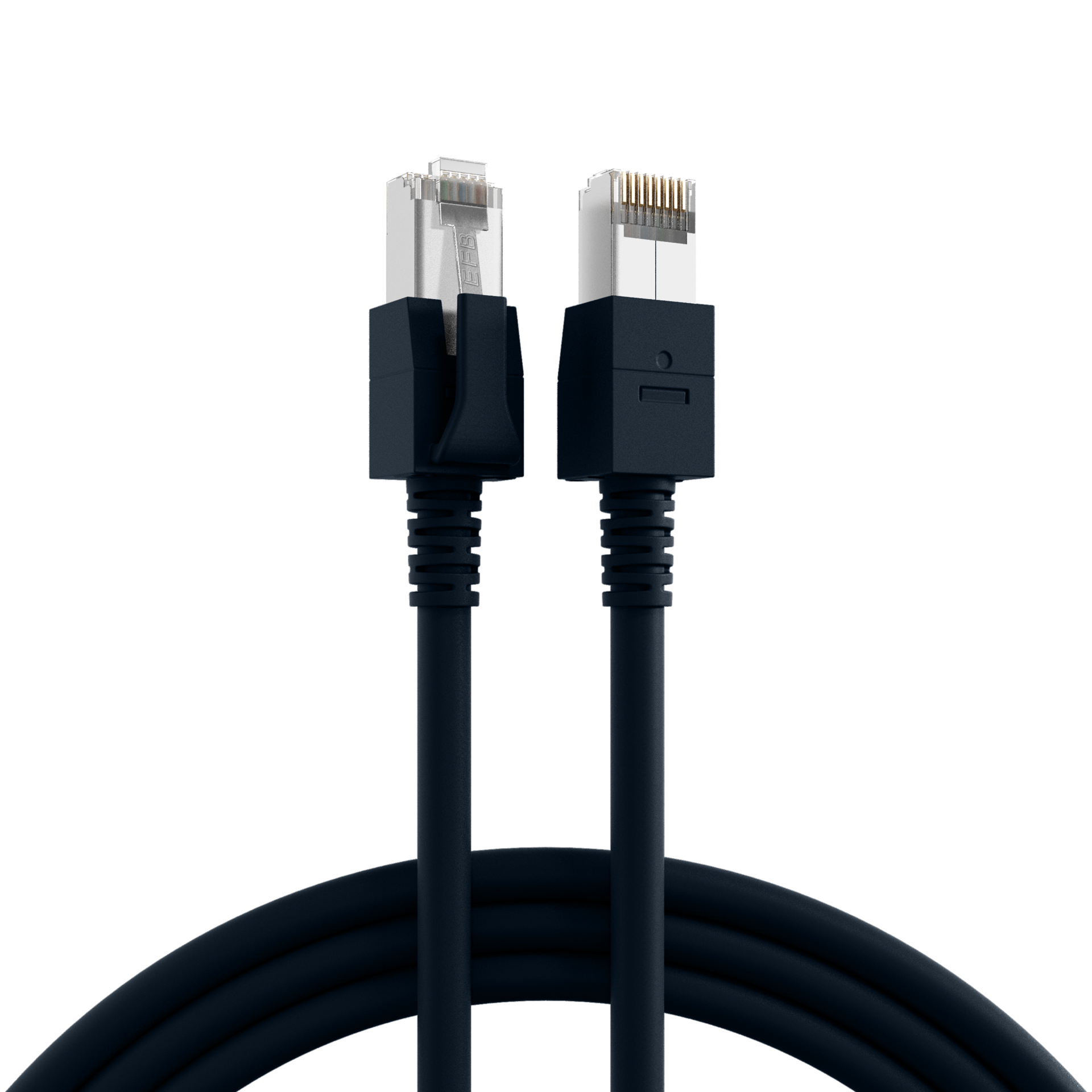 RJ45 Patchkabel Cat.6A S/FTP FRNC,VC LED schwarz 1m