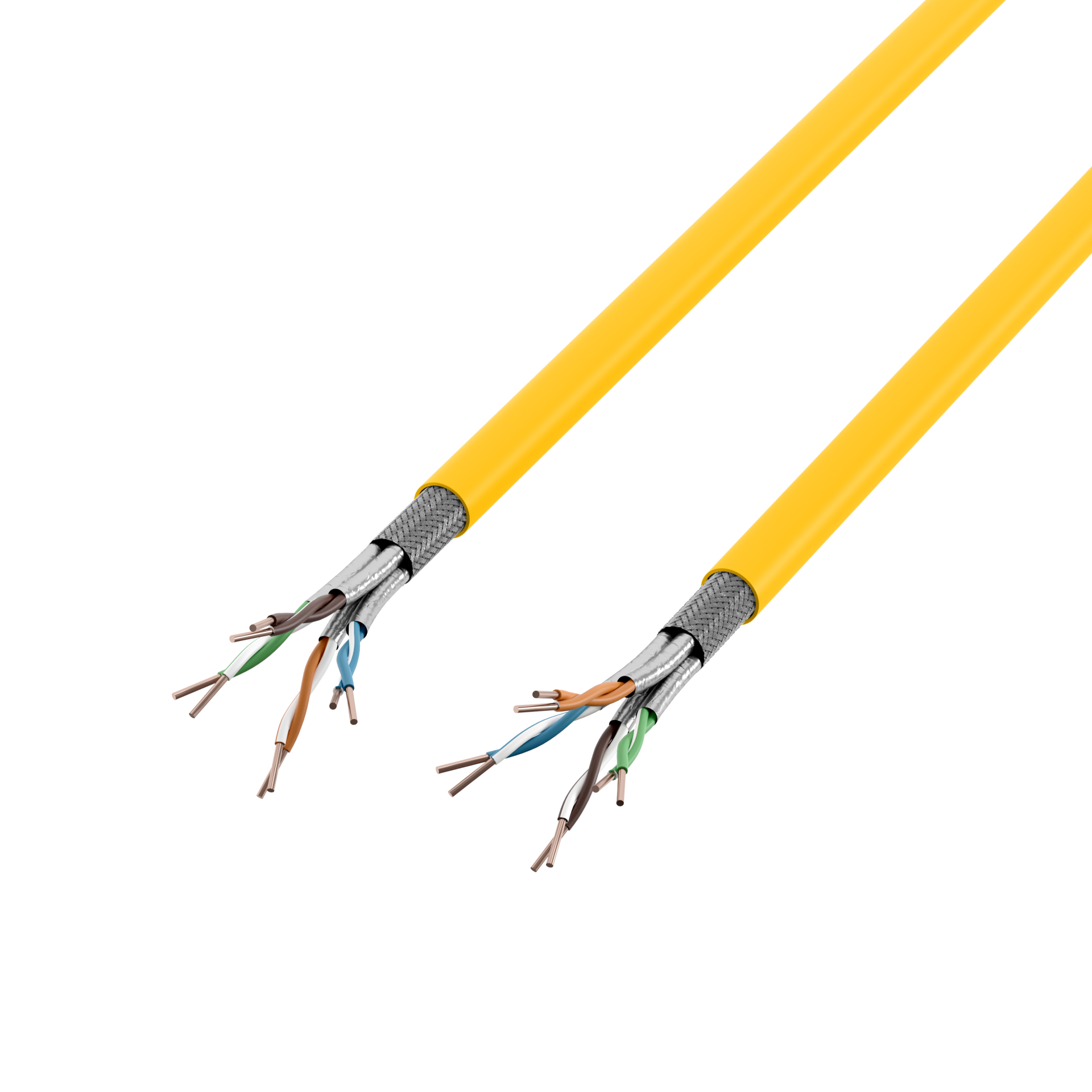 INFRALAN® Cat.7A 1250 AWG22 S/FTP 4P, CPR Dca 25Gbit/s ready yellow RAL1021