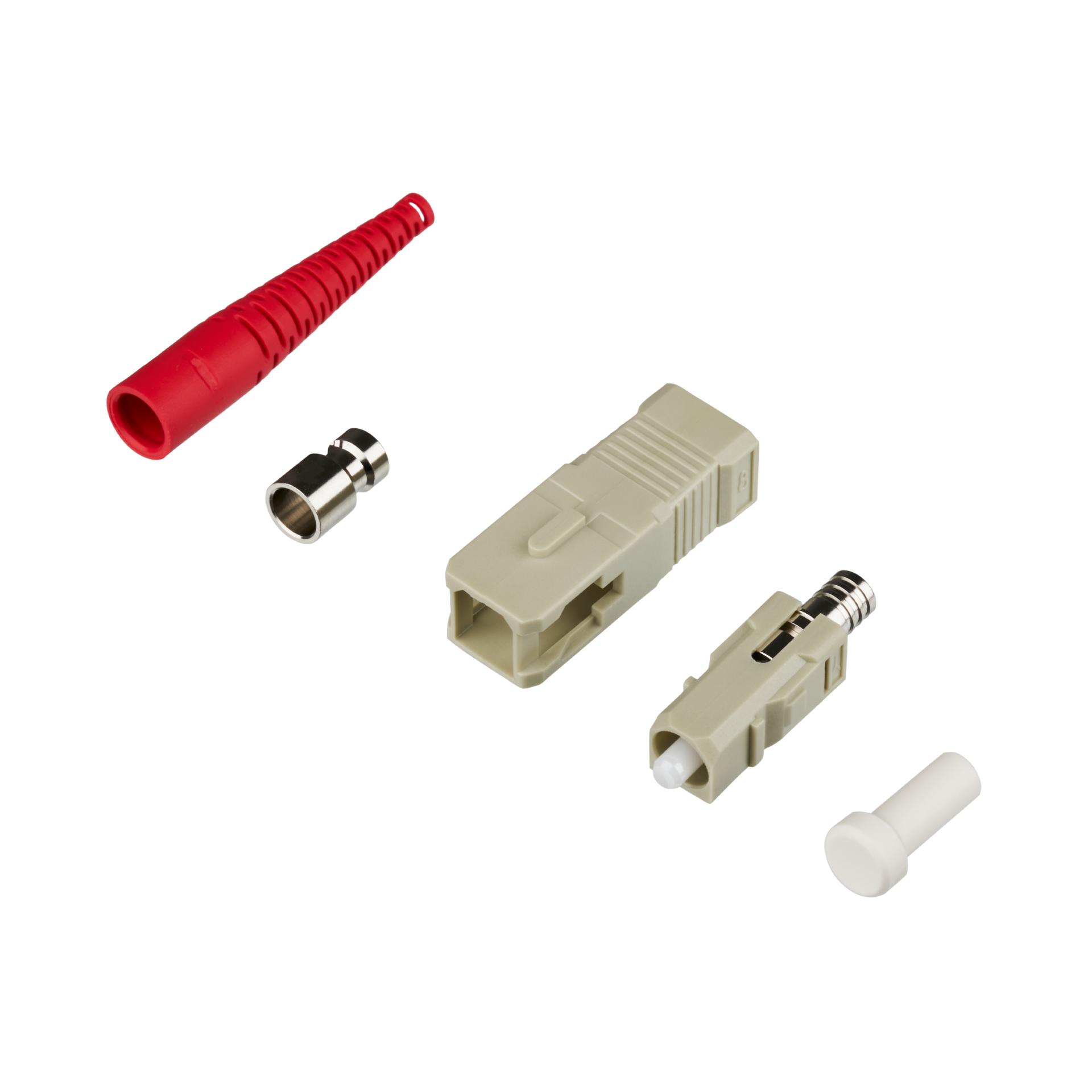 SC-Connector Simplex Multimode, 2mm, red grommet