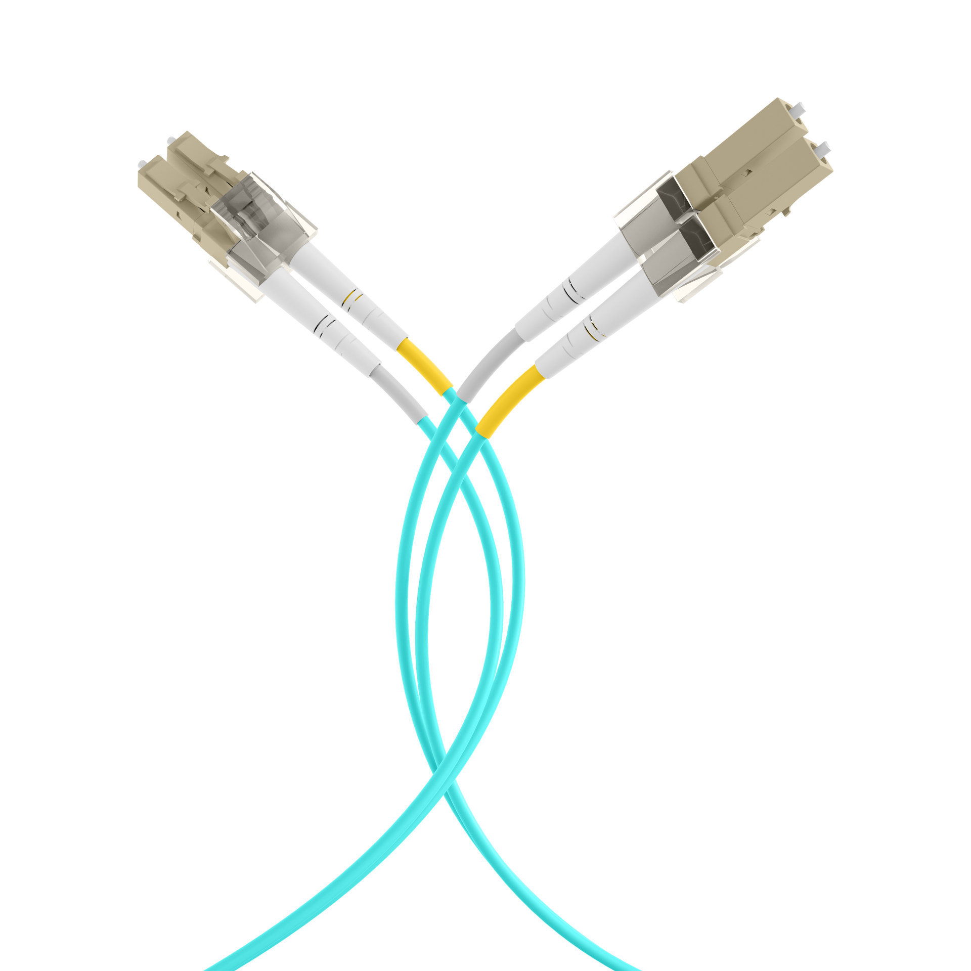 Duplex Patchkabel Flat-Twin LC-LC OM3 7,5m LSZH 3x5mm aqua