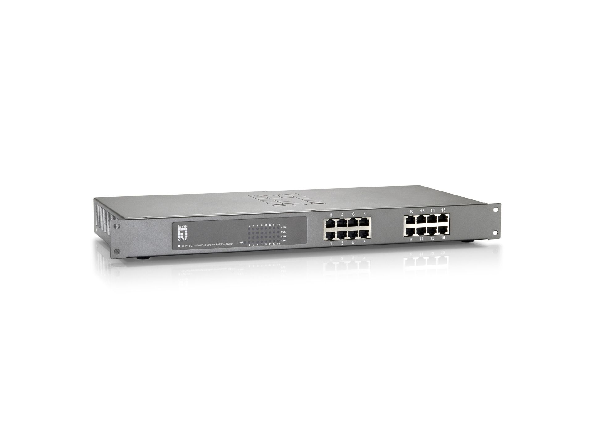 16-Port Fast Ethernet PoE+ Switch (380W)