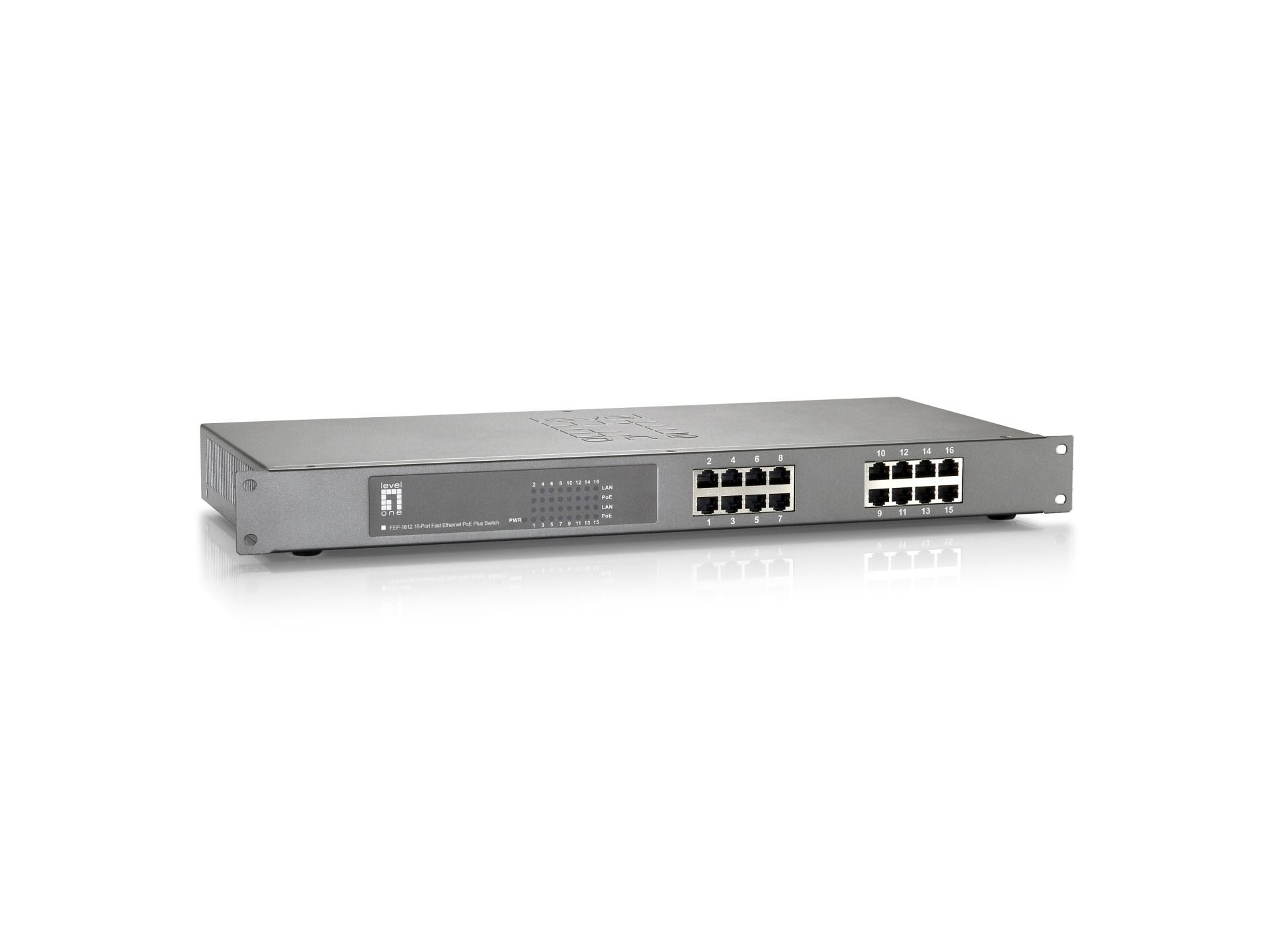 16 Port Fast Ethernet PoE Switch 802.3at
